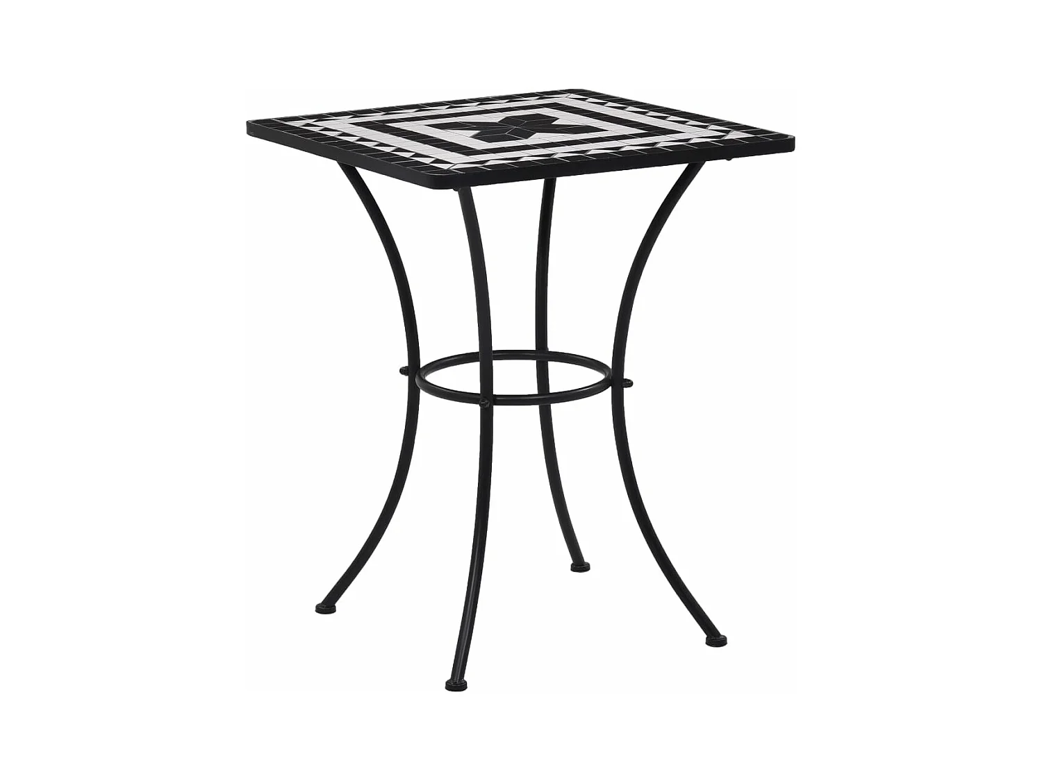 Mesa y sillas de bistró 3 pzas mosaico cerámica negro y blanco ES523461