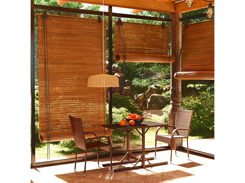 Ensemble de salle à manger de jardin 3 pcs Marron FR68604