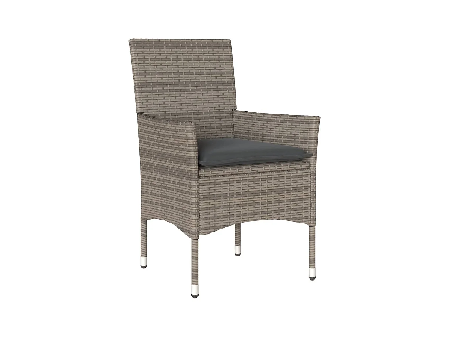 Ensemble à manger de jardin et coussins 3 pcs gris rotin verre FR15447