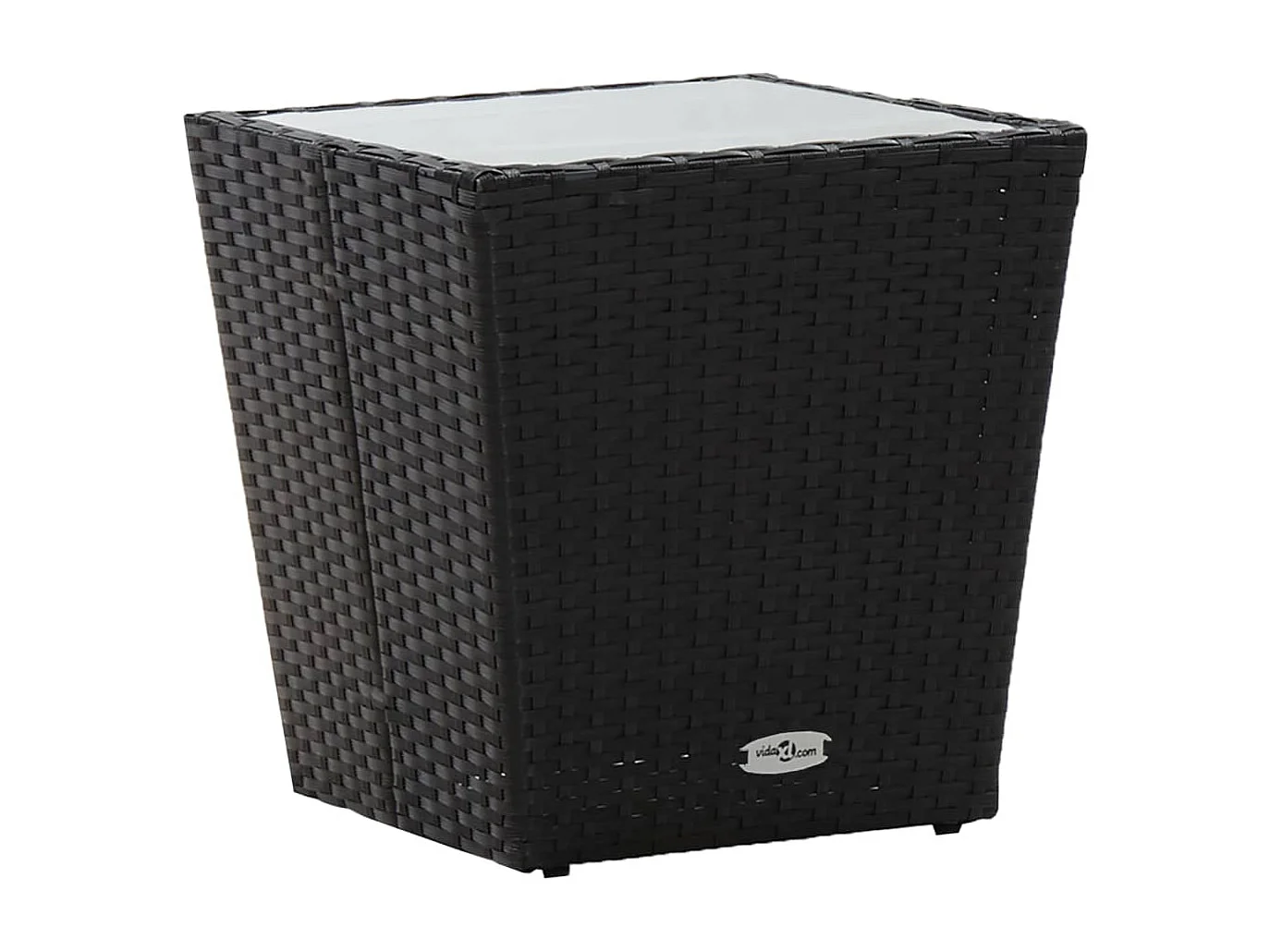 Ensemble de bistro avec coussins 3pcs noir résine tressée verre FR96600