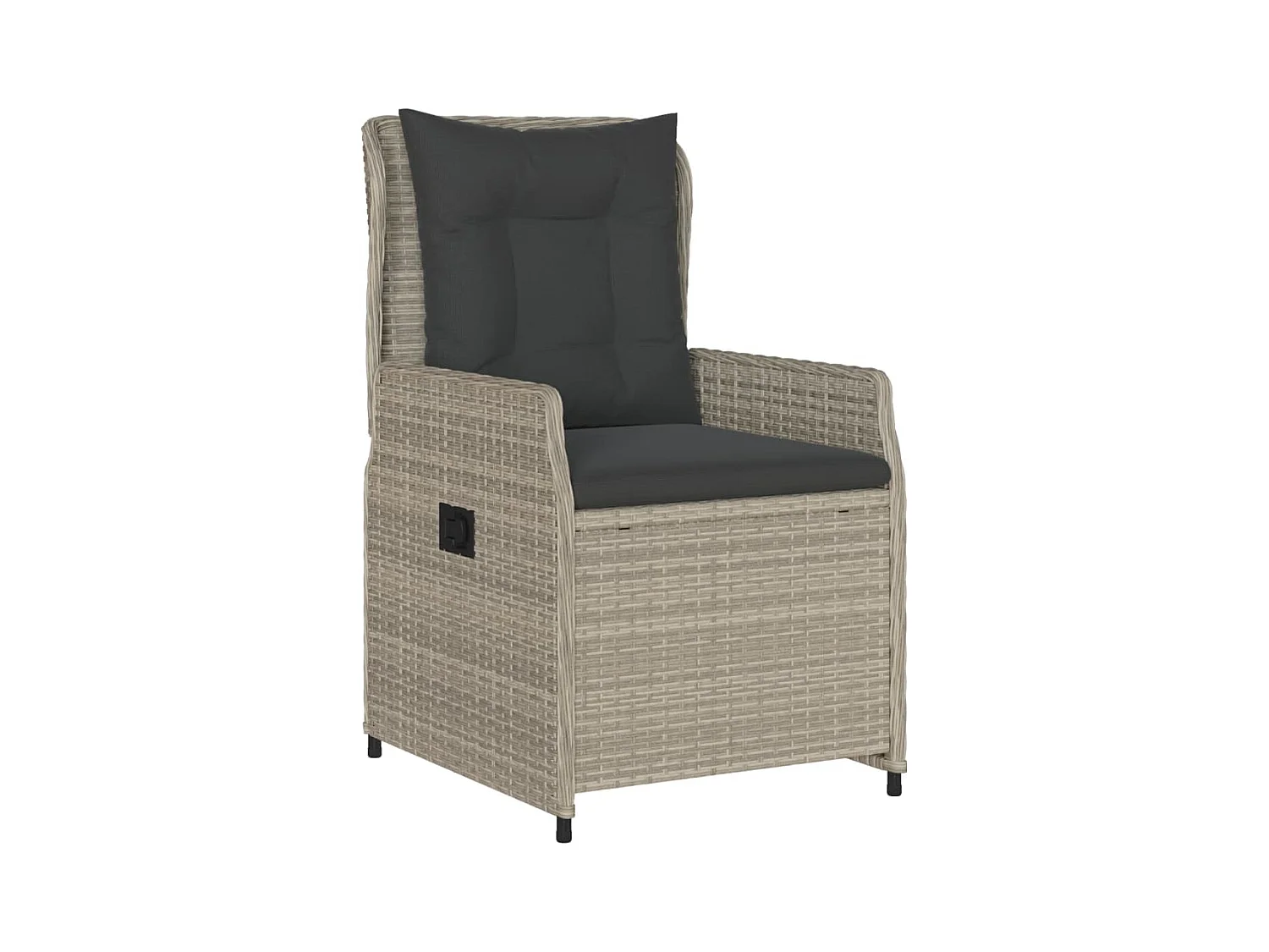 Ensemble à manger de jardin 3pcs coussins gris clair poly rotin FR49146