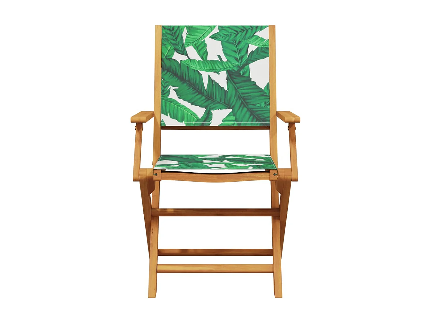 Ensemble de bistro 3 pcs motif de feuilles tissu et bois massif FR29595