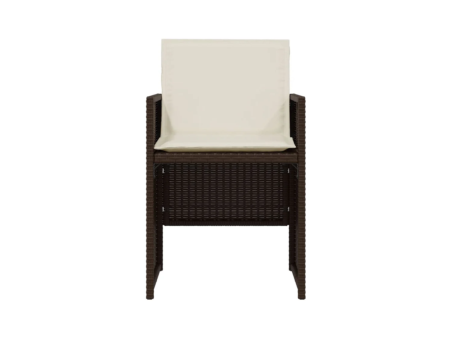 Sillas y mesita de jardín con cojines 3 piezas ratán PE marrón ES184055