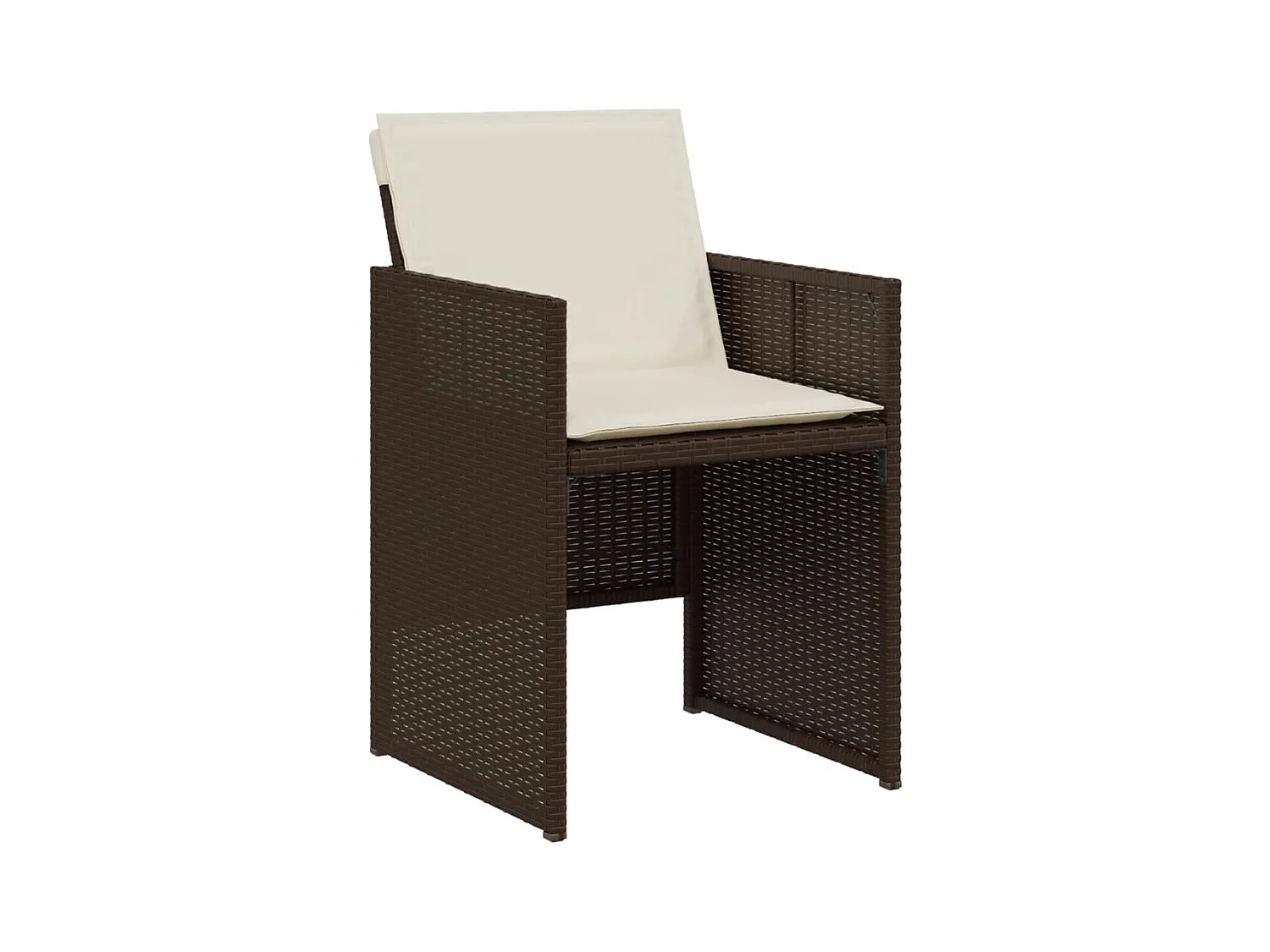 Sillas y mesita de jardín con cojines 3 piezas ratán PE marrón ES184055