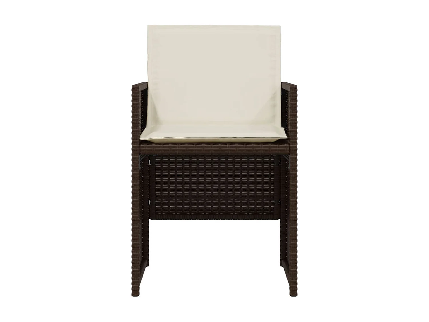 Ensemble de bistro 3 pcs avec coussins marron résine tressée FR20242