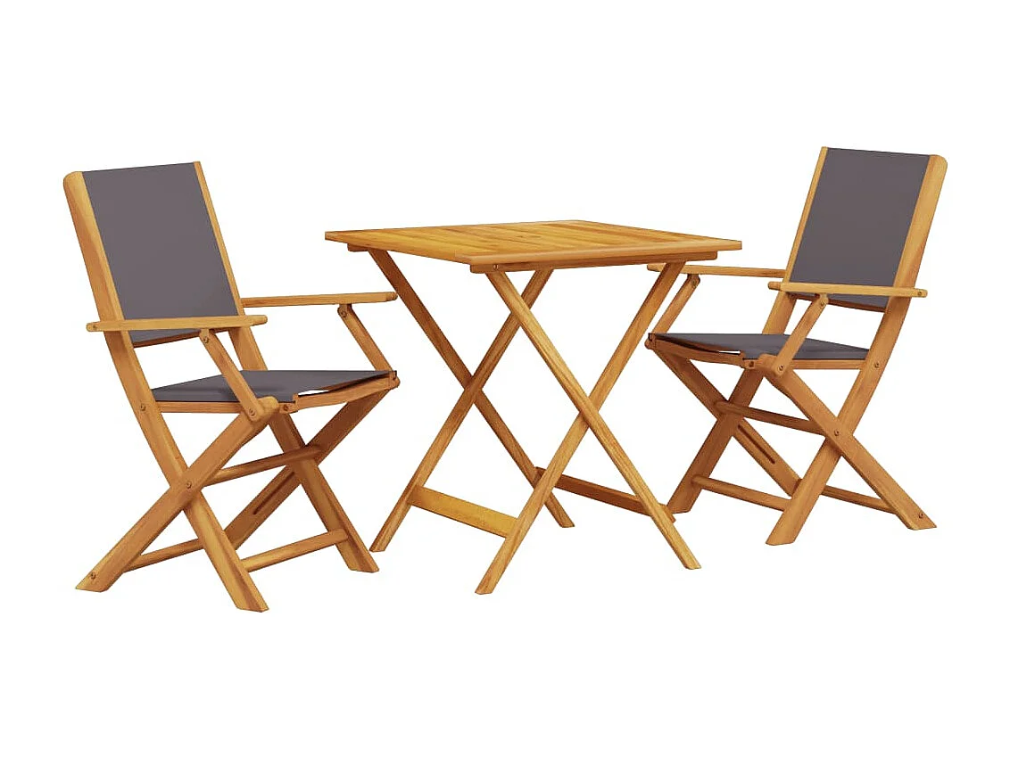 3 pcs conjunto de bistrô tecido e madeira maciça antracite PT908348