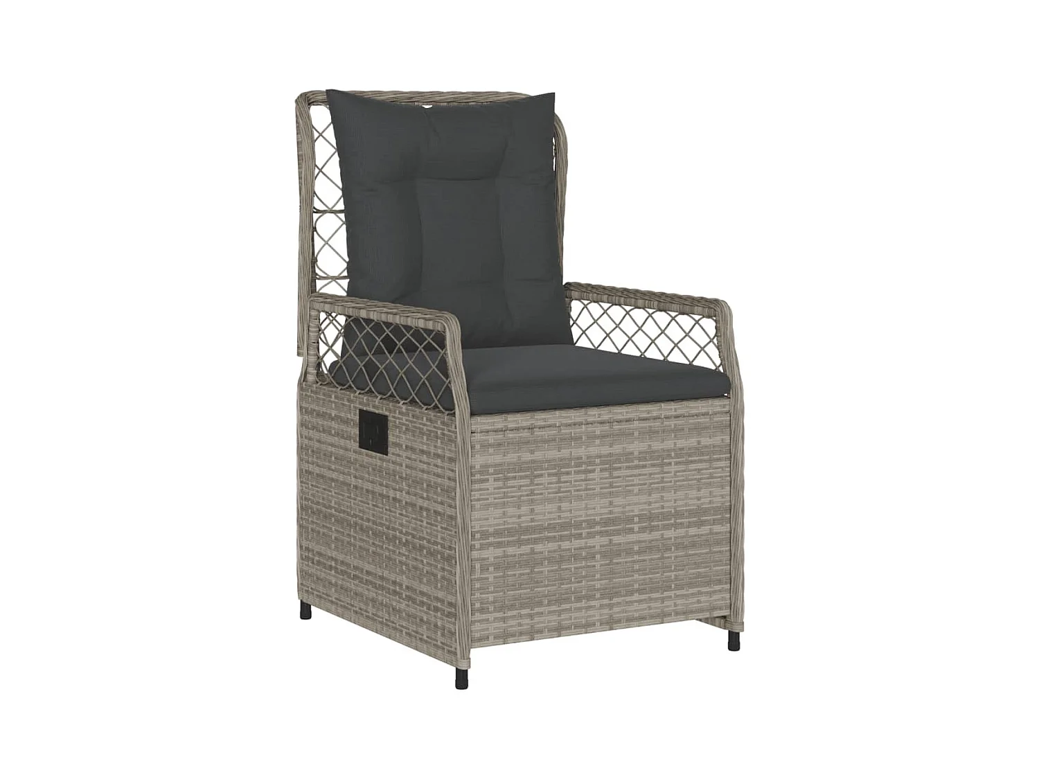 Ensemble à manger de jardin 3pcs coussins gris clair poly rotin FR19869