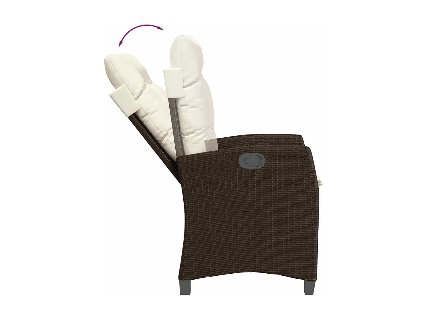 Ensemble à manger de jardin 3 pcs et coussins marron poly rotin FR21843