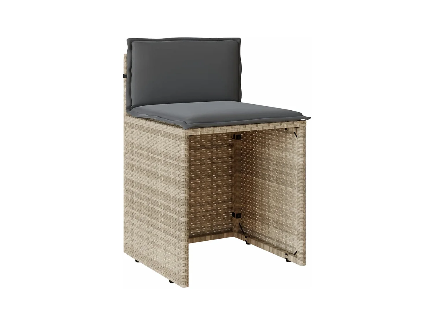 Ensemble de bistro 3 pcs et coussins gris clair résine tressée FR75097