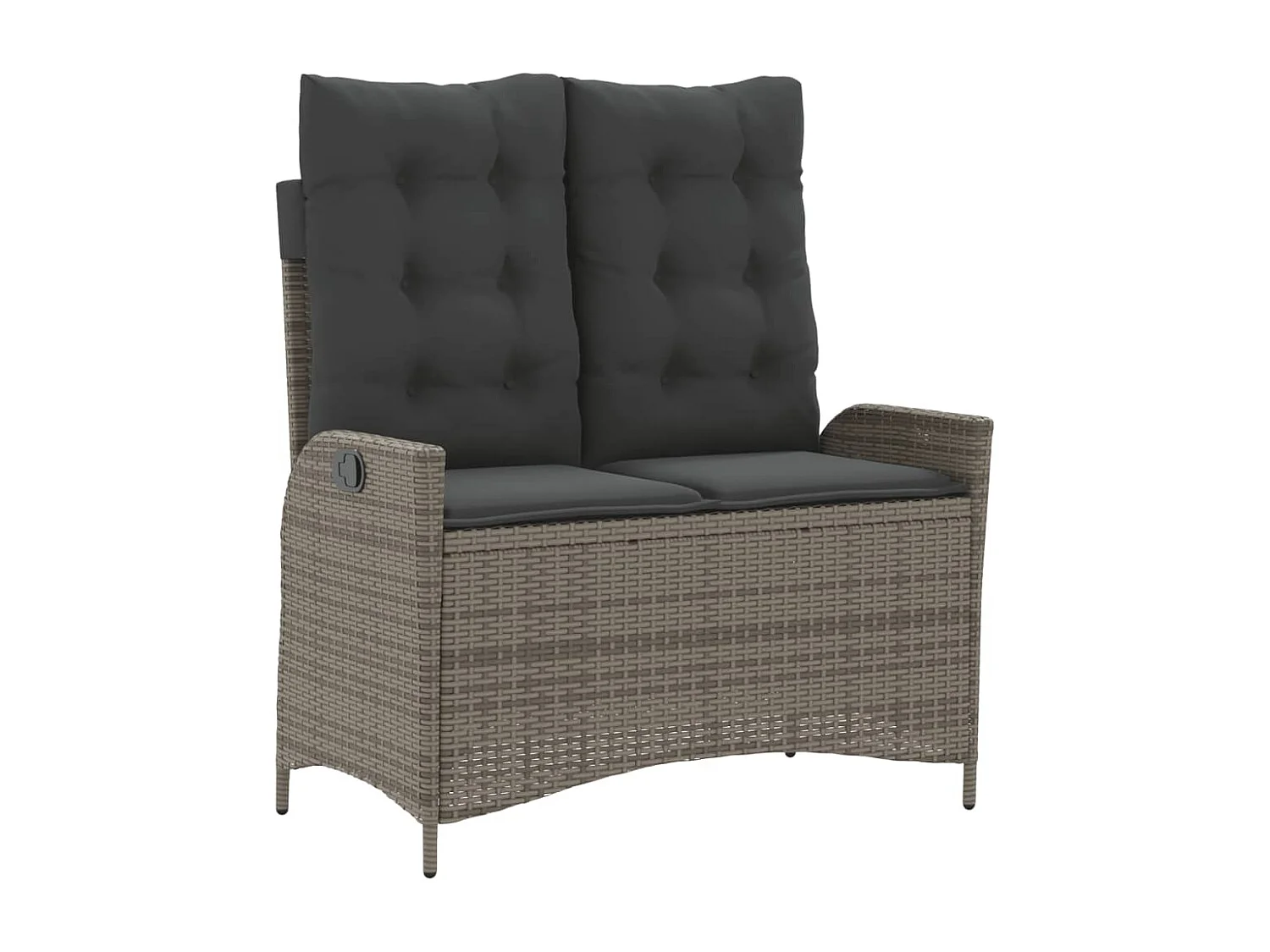 2-delige Tuinset met kussens poly rattan grijs BE677439