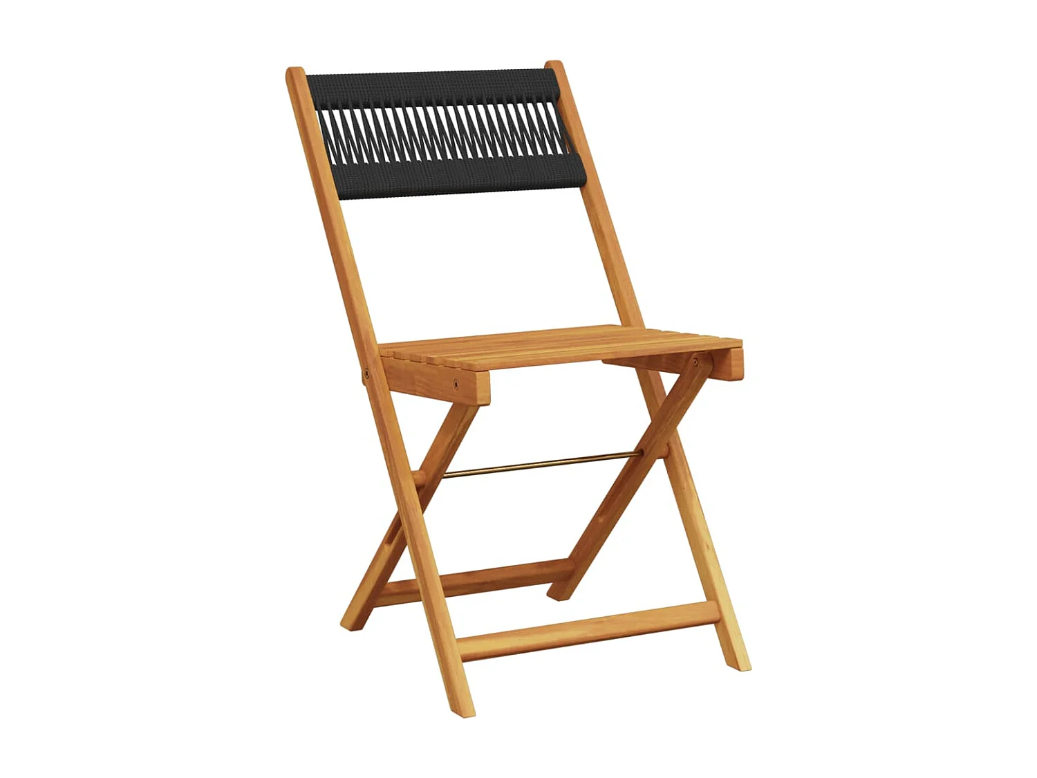 Ensemble de bistro 3 pcs noir polypropylène et bois massif FR57781