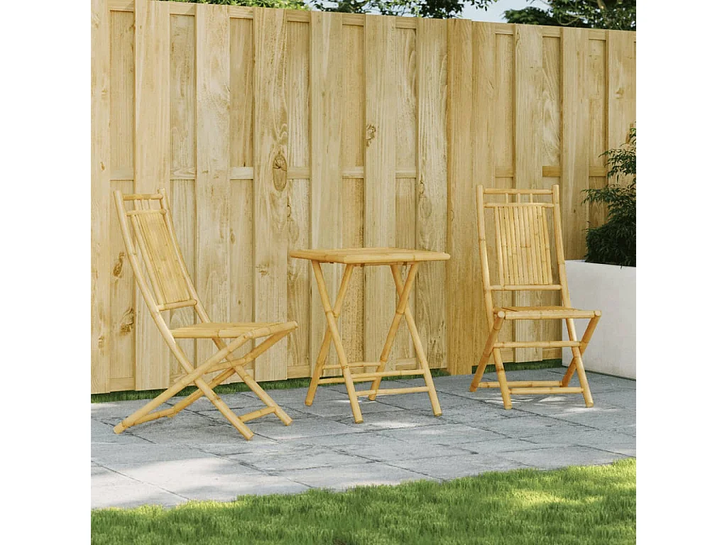 Ensemble de bistro 3 pcs bambou FR37692