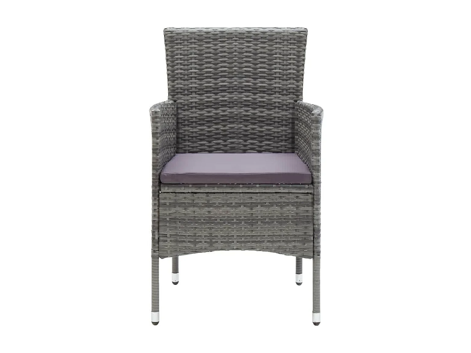 Ensemble à manger de jardin et coussins 3pcs Résine tressée Gris FR41766