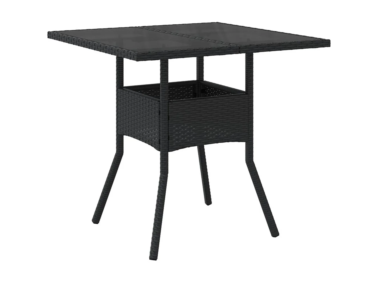 Ensemble à manger de jardin et coussins 3 pcs noir rotin verre FR27225