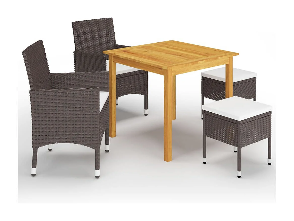 Ensemble de salle à manger de jardin 5 pcs Marron FR65765