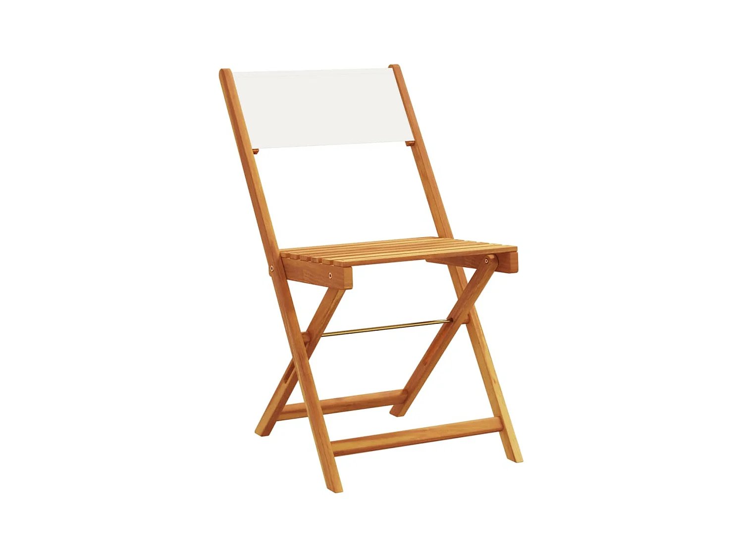 Juego de bistro de 3 piezas tela y madera maciza blanco crema ES486544