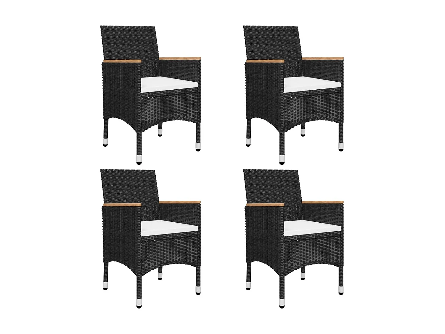 Ensemble de salle à manger de jardin 5 pcs Noir FR62769