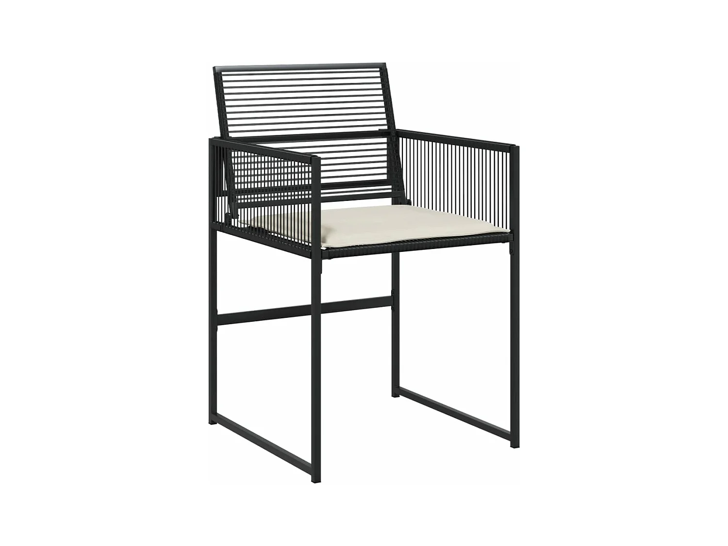 Ensemble à manger de jardin coussins 5pcs noir résine tressée FR93187