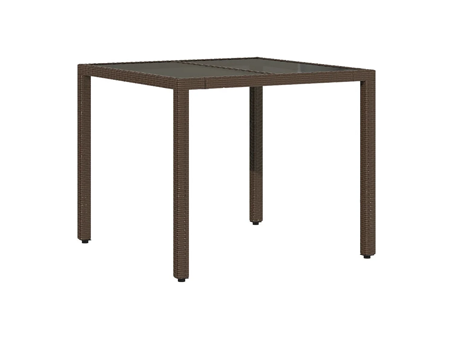 Ensemble à manger de jardin et coussins 5pcs marron rotin verre FR19657