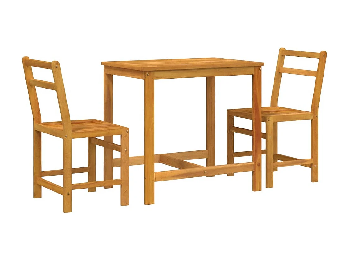 Juego de balcón 3 piezas madera maciza de acacia ES756366