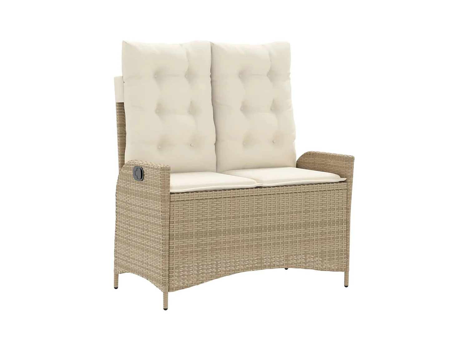Ensemble à manger de jardin et coussins 2 pcs beige poly rotin FR50386