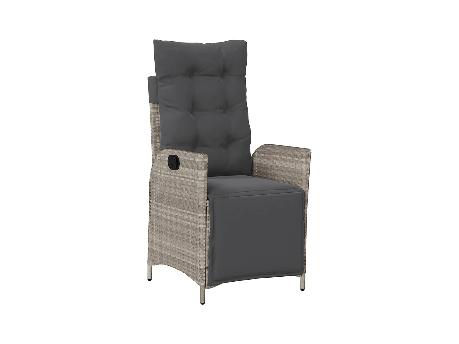 Ensemble à manger de jardin 3pcs coussins gris clair poly rotin FR41437