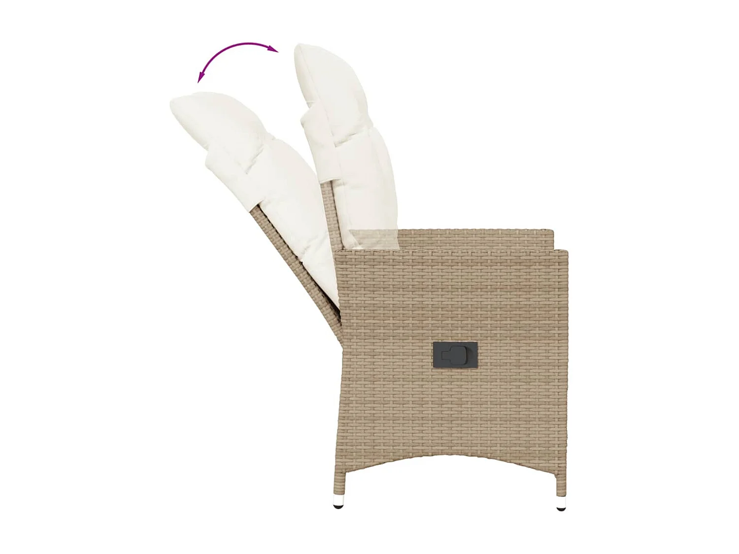 Ensemble de bistro 3 pcs avec coussins beige résine tressée FR51913