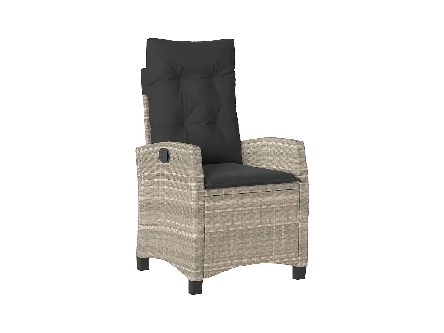 Ensemble à manger de jardin 3pcs coussins gris clair poly rotin FR68345