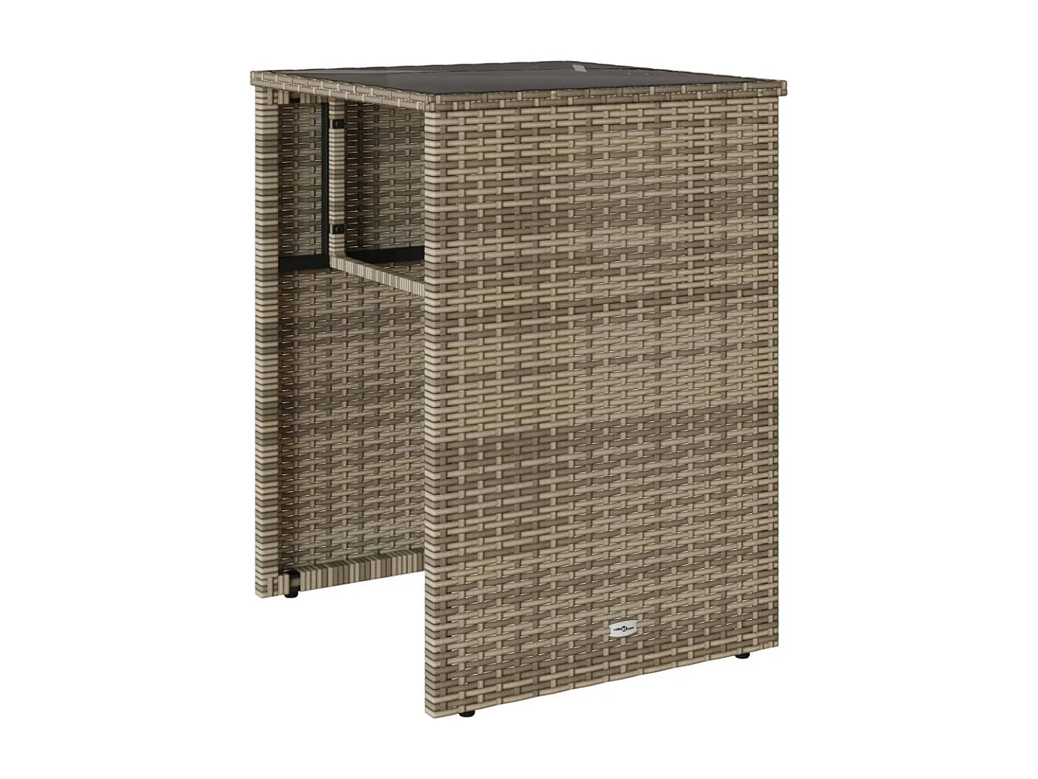 Ensemble de bistro 3 pcs avec coussins gris résine tressée FR74297