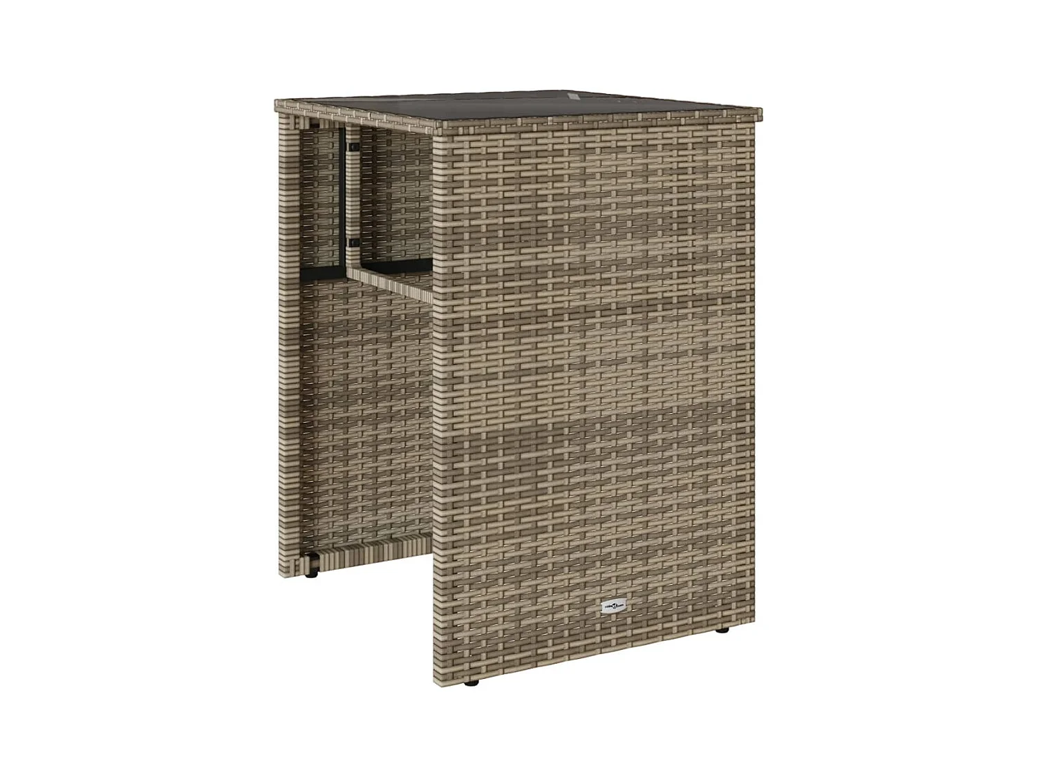Ensemble de bistro 3 pcs avec coussins gris résine tressée FR74297