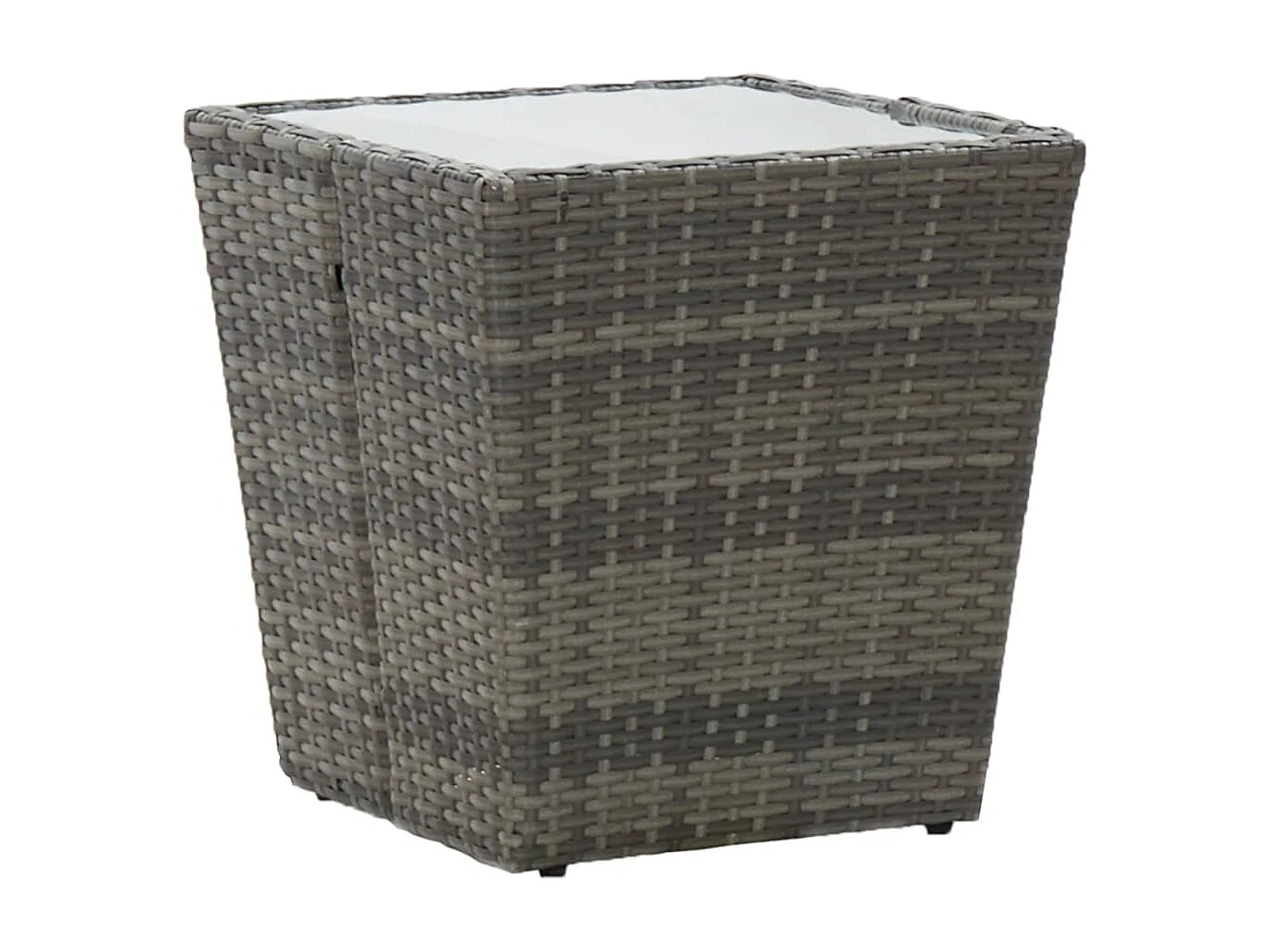 3-delige Bistroset met kussens poly rattan en glas grijs BE736703