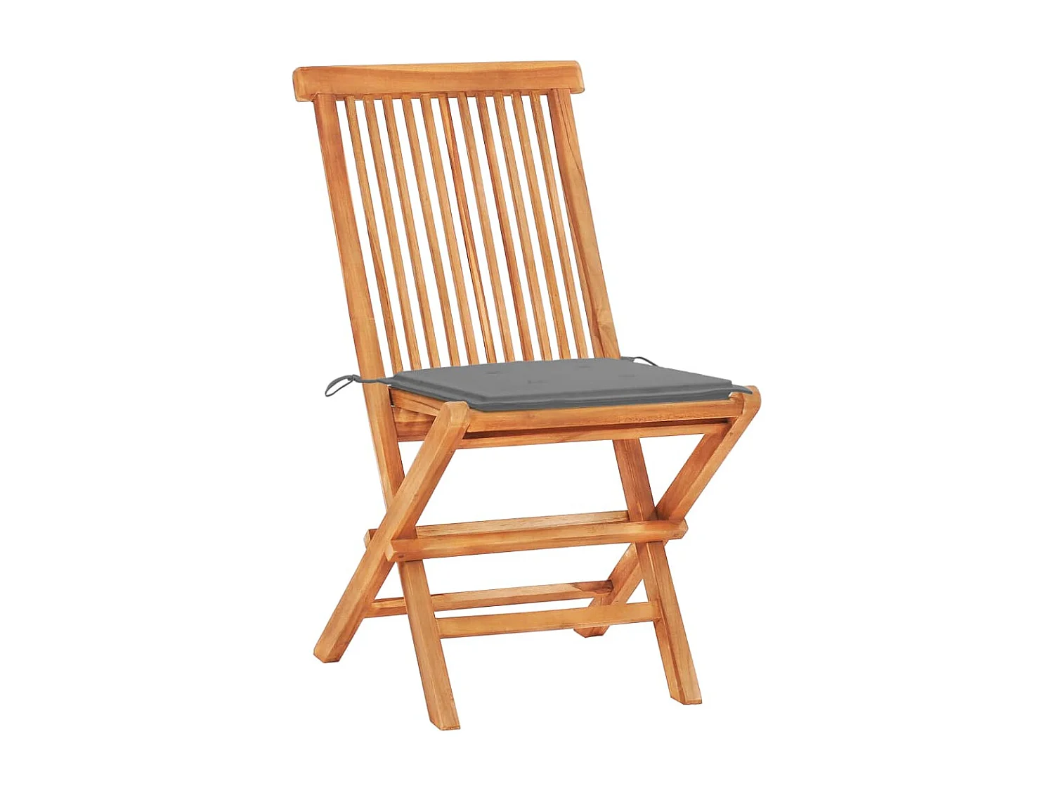 Ensemble de bistro 3 pcs avec coussins gris Bois de teck massif FR55036