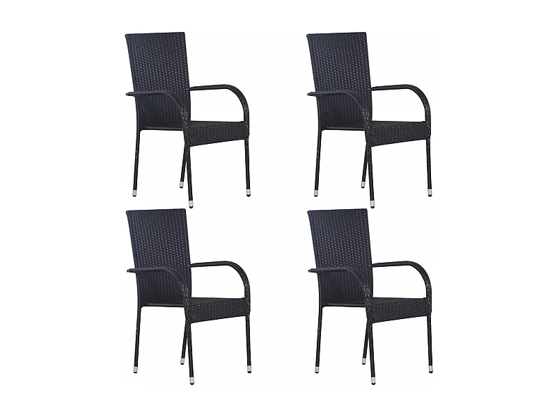 Ensemble de salle à manger de jardin 5 pcs Noir FR90885