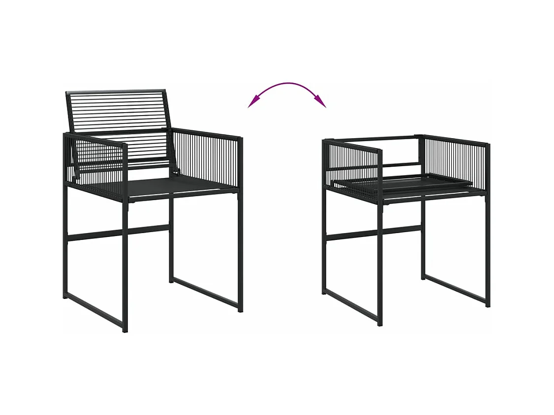 Ensemble à manger de jardin 5 pcs Noir Résine tressée FR89840