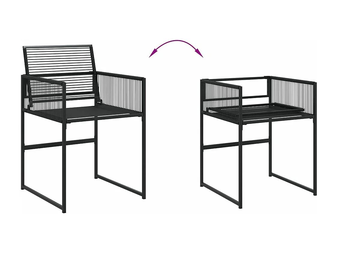 Ensemble à manger de jardin 5 pcs Noir Résine tressée FR89840