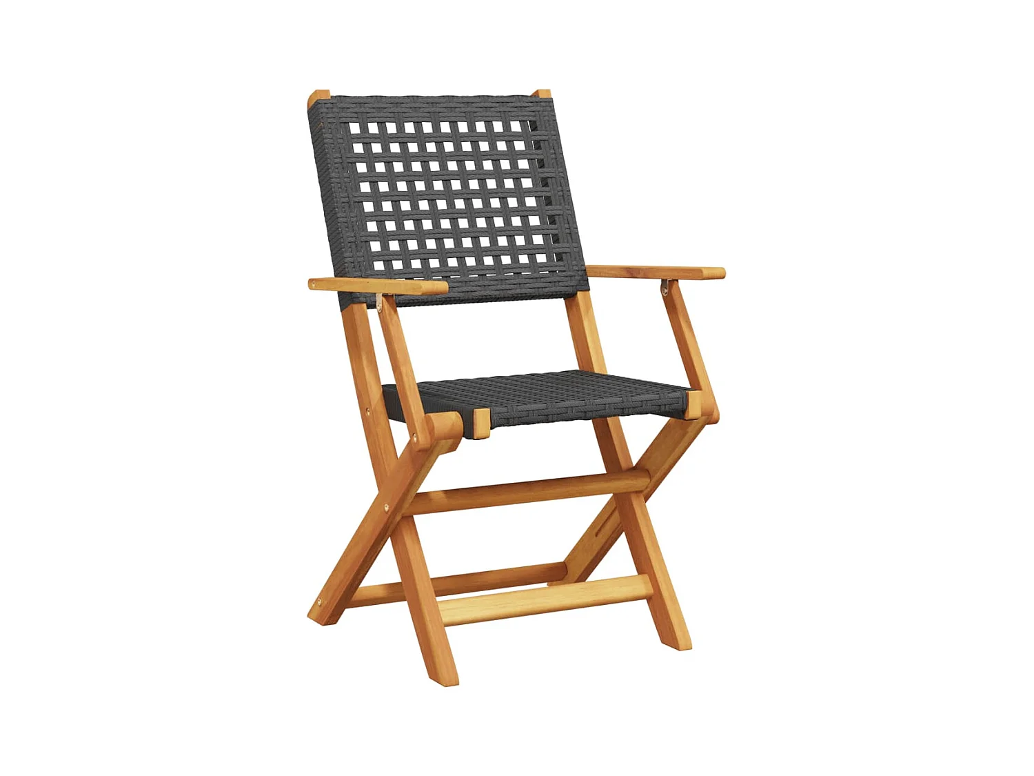 Ensemble de bistro 3 pcs noir résine tressée et bois massif FR38637