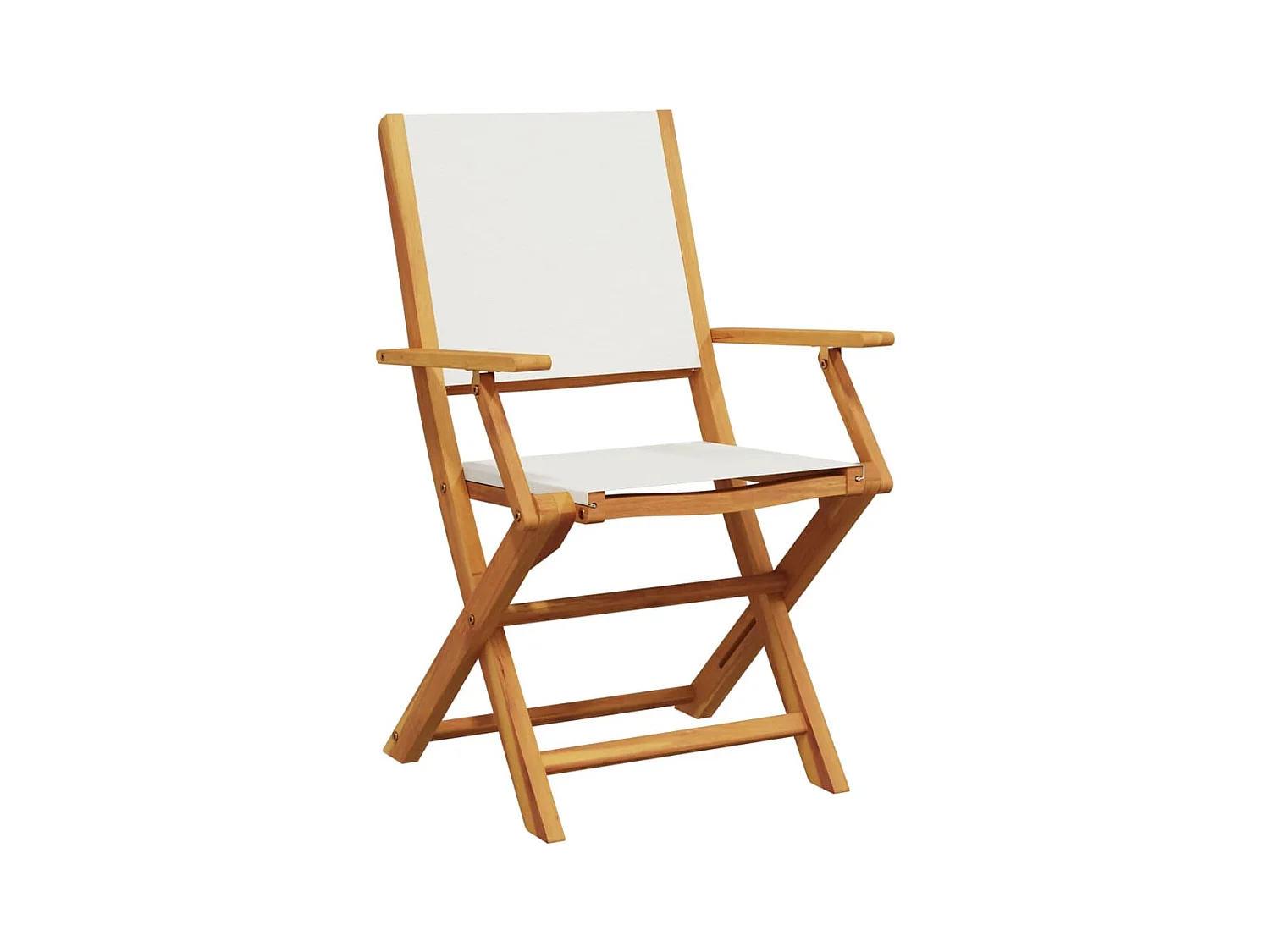 Juego de bistro de 3 piezas tela y madera maciza blanco crema ES989183