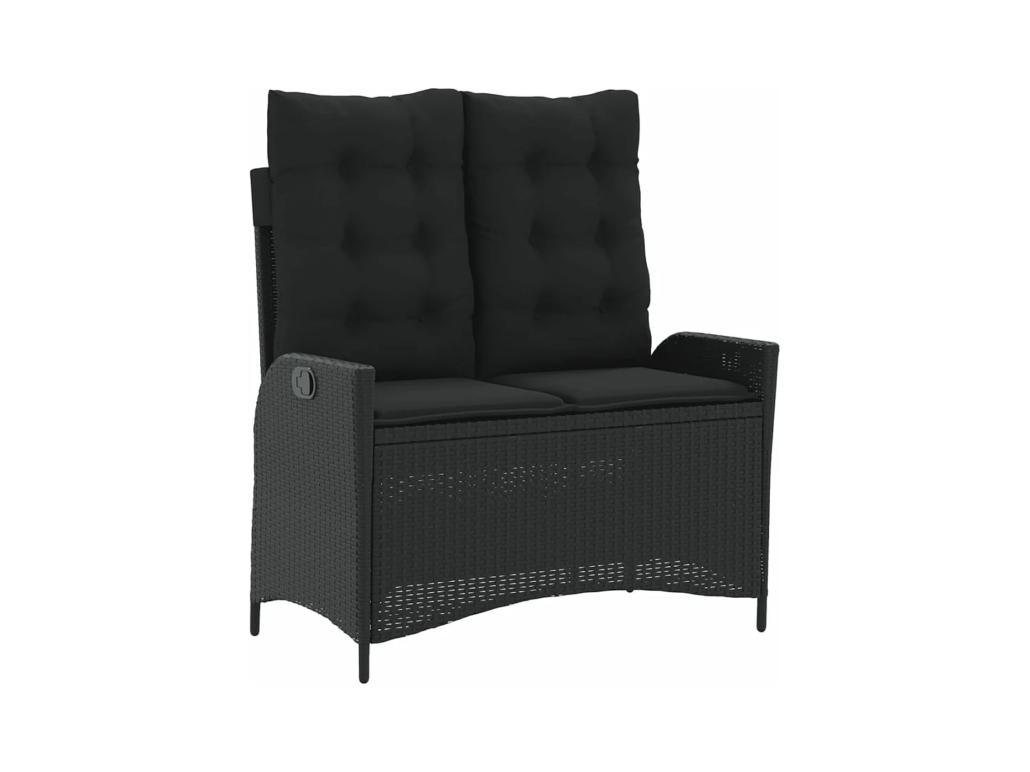 2-delige Tuinset met kussens poly rattan zwart BE464309