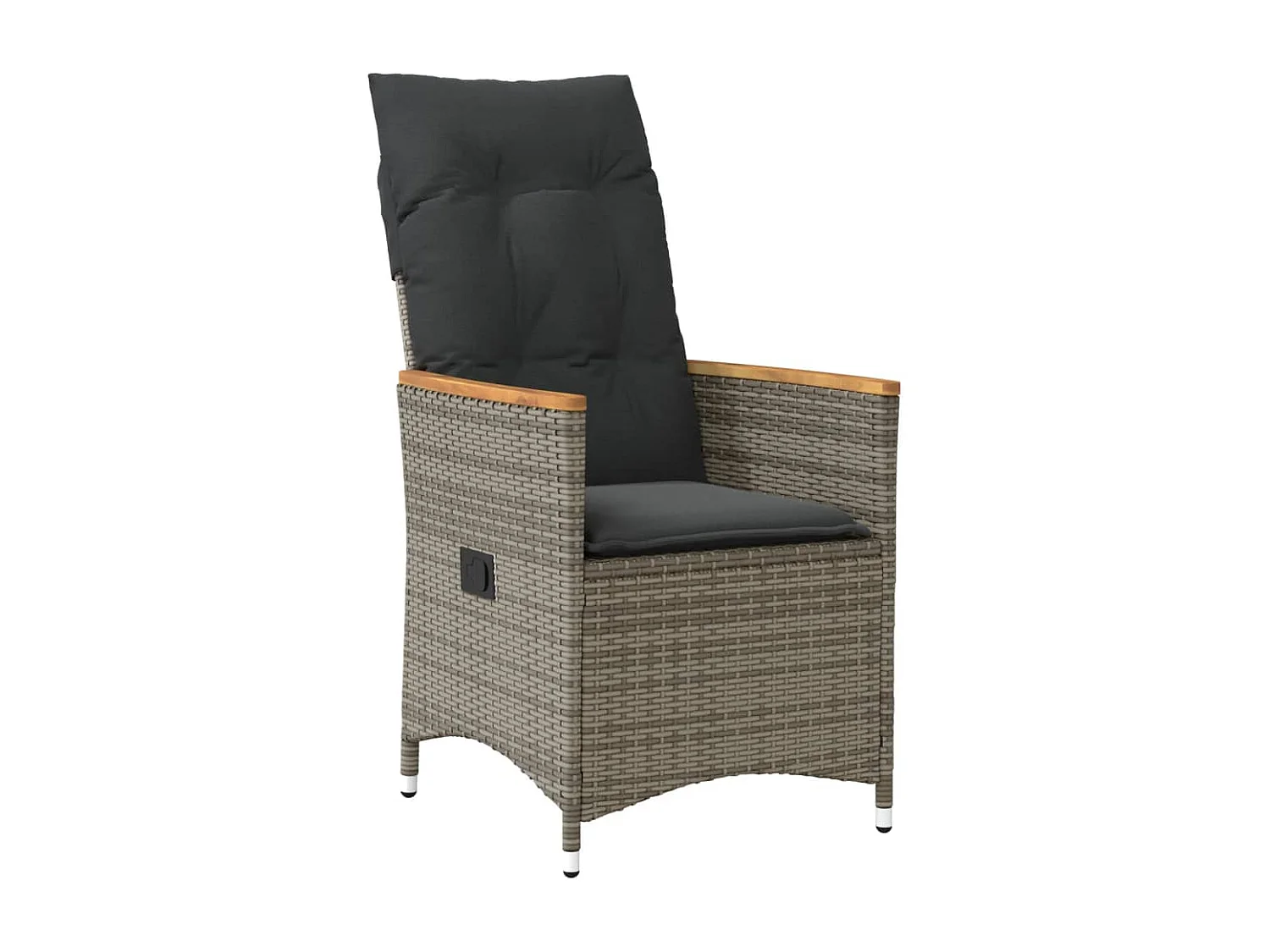 3 pcs conjunto bistrô com almofadões vime PE cinza PT204927