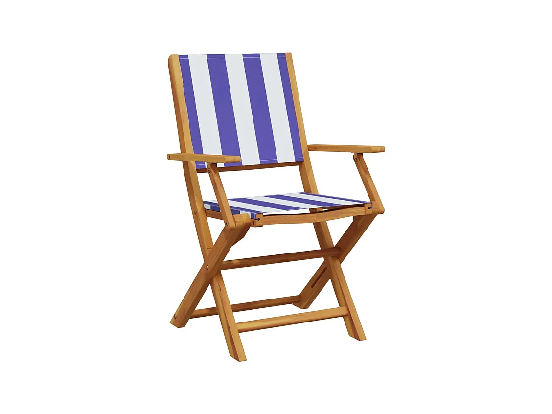 Juego de bistro de 3 piezas tela y madera maciza azul y blanco ES835335