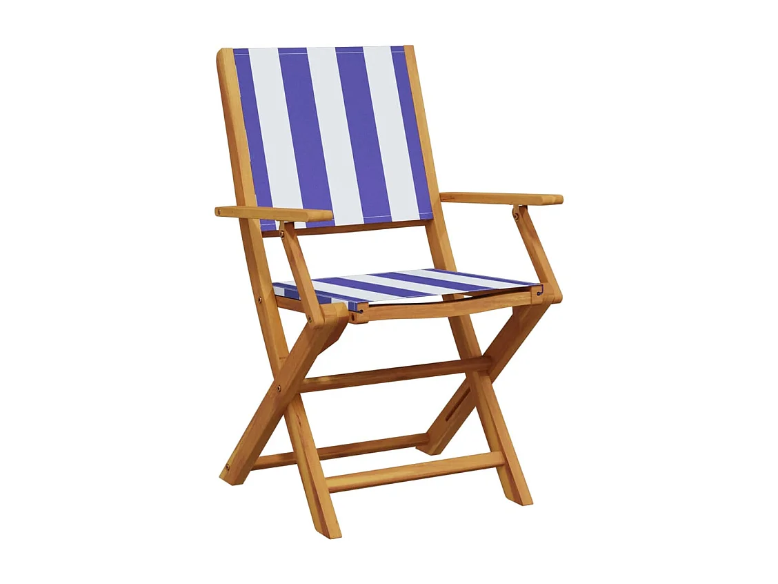 Juego de bistro de 3 piezas tela y madera maciza azul y blanco ES835335