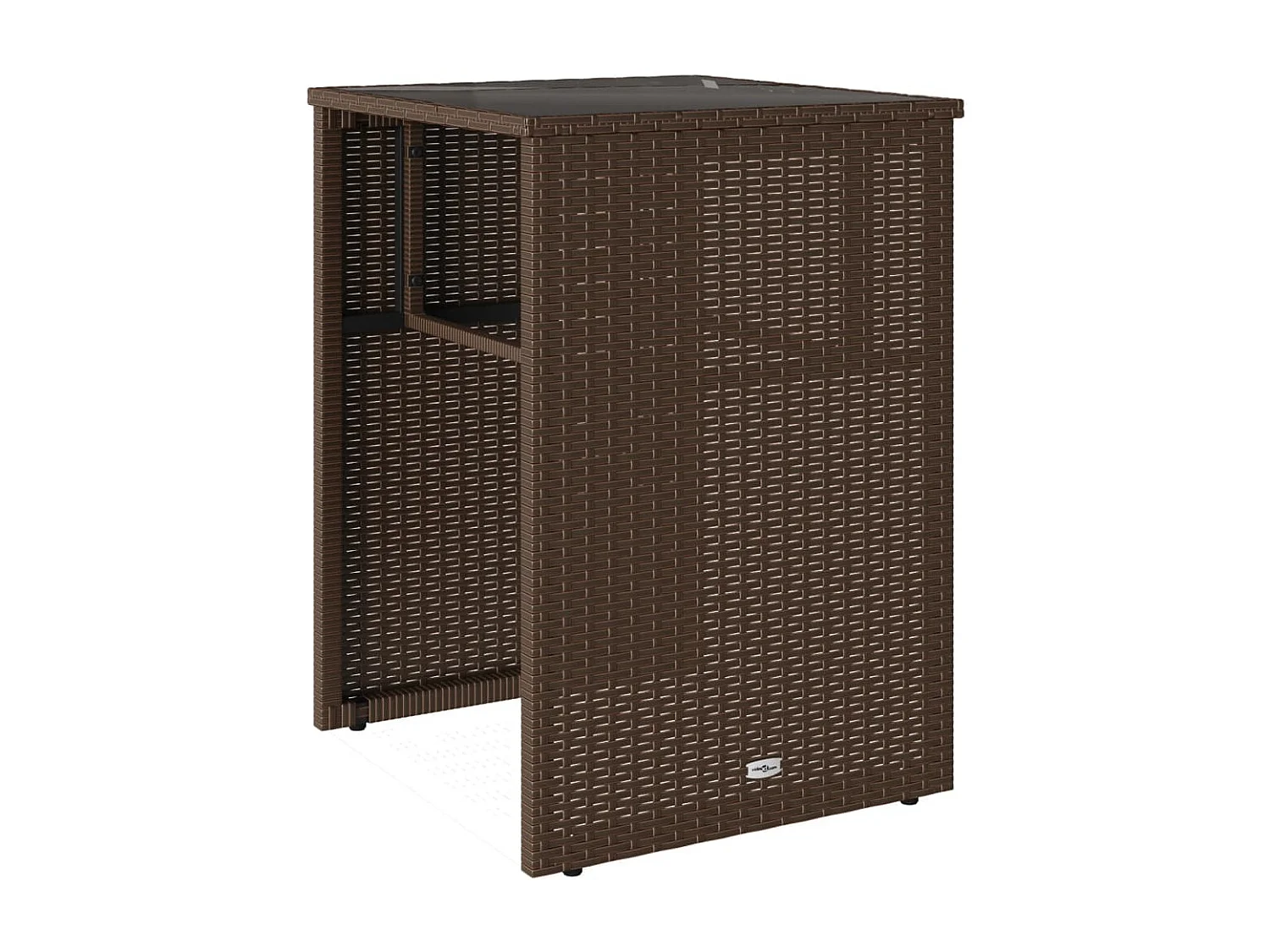 3 pcs conjunto bistrô com almofadões vime PE castanho PT495467