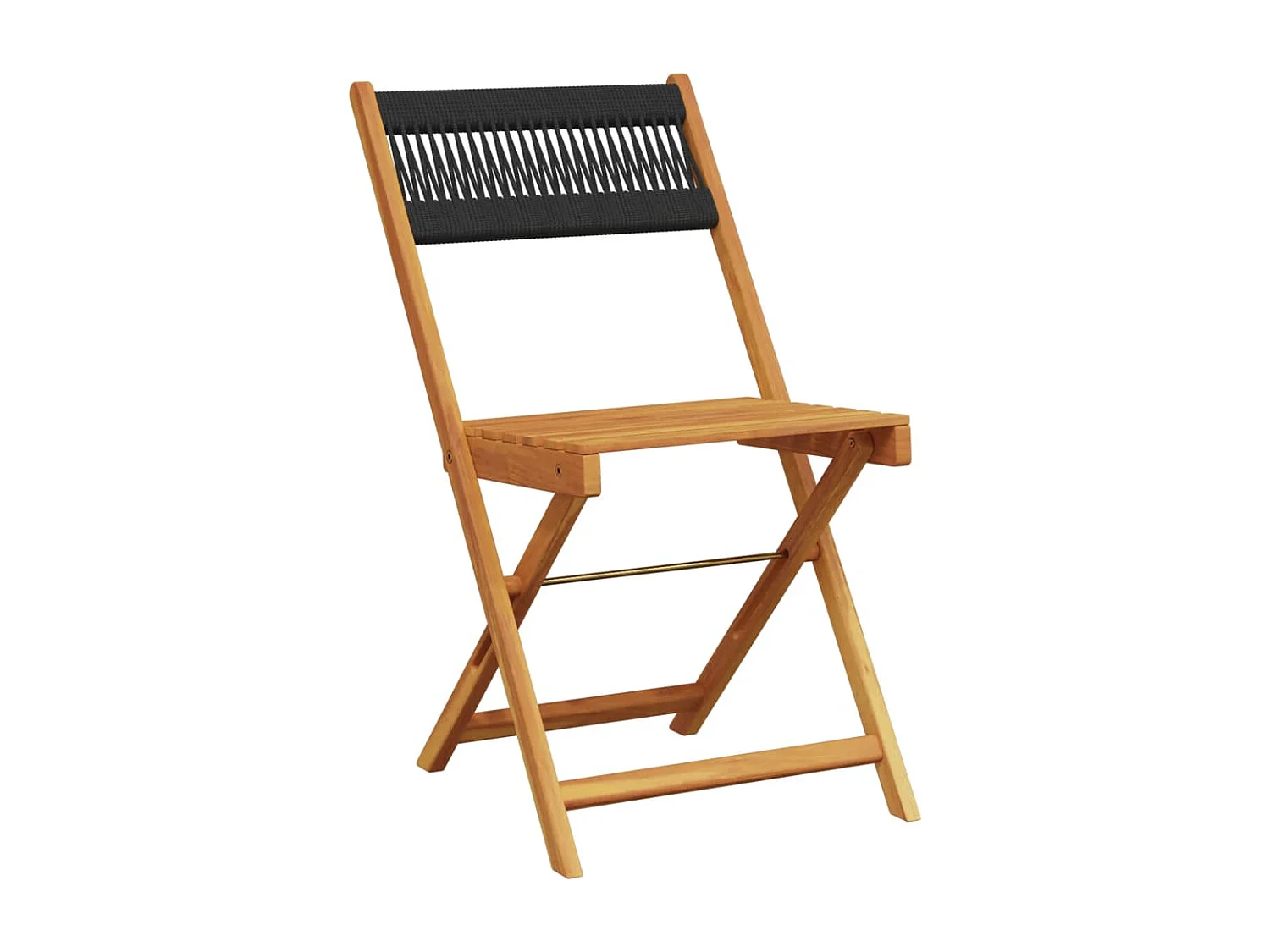 Juego de bistro de 3 piezas polipropileno y madera maciza negro ES226686