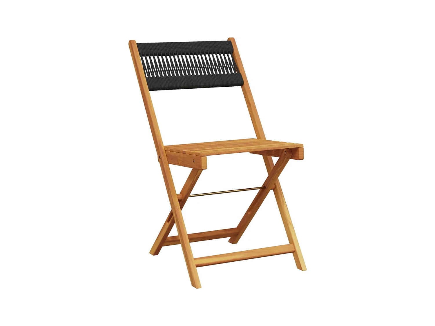 Ensemble de bistro 3 pcs noir polypropylène et bois massif FR32663