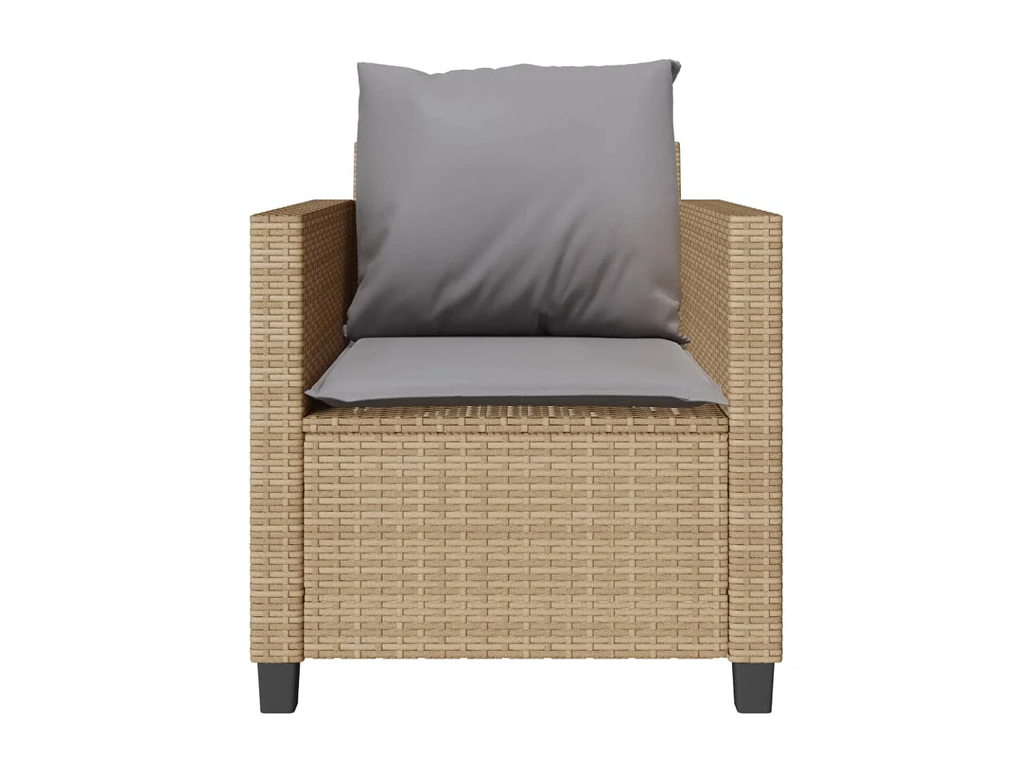 Ensemble de bistro 3 pcs avec coussins beige résine tressée FR29199