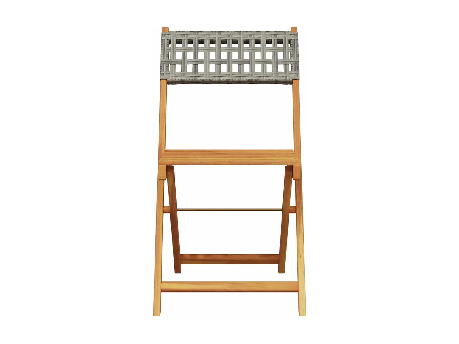 Ensemble de bistro 3 pcs gris résine tressée et bois massif FR12566