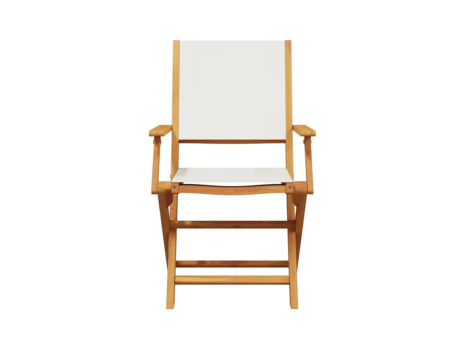 Set de comedor de jardín 5 pzas tela madera maciza blanco crema ES473368