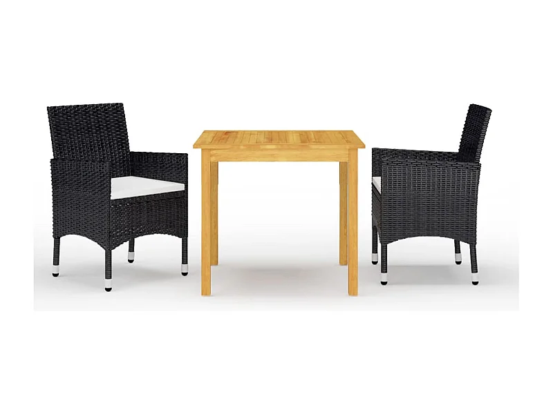 Ensemble de salle à manger de jardin 3 pcs Noir FR53458