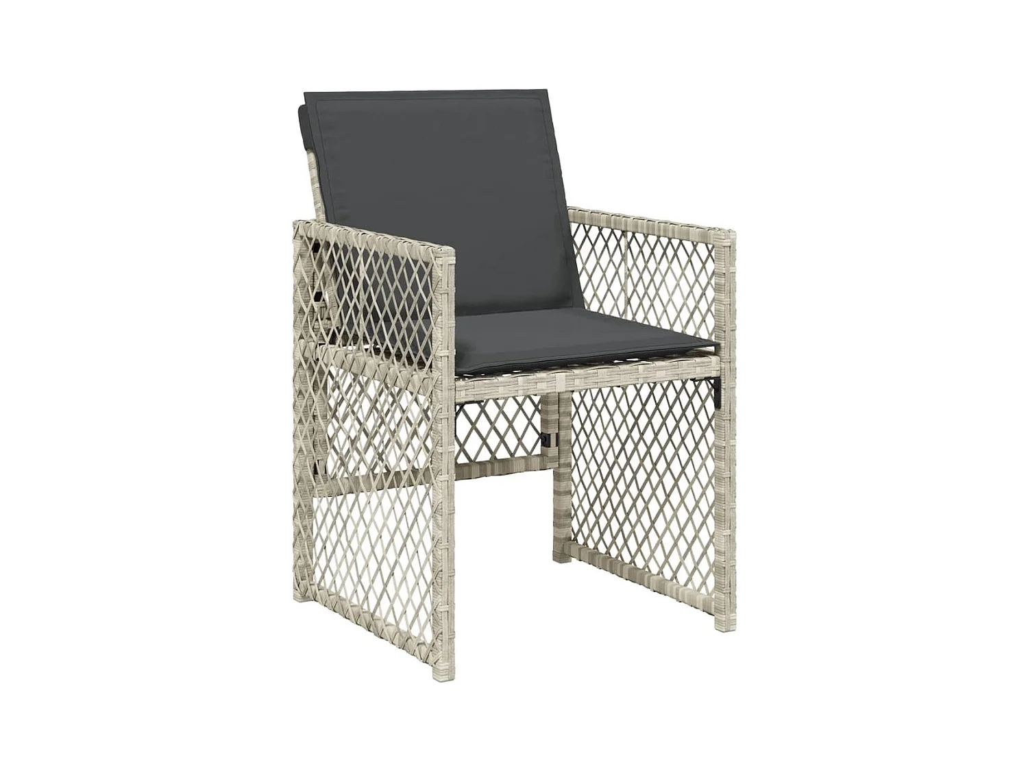 Ensemble à manger de jardin et coussins 5 pcs gris clair rotin FR66964