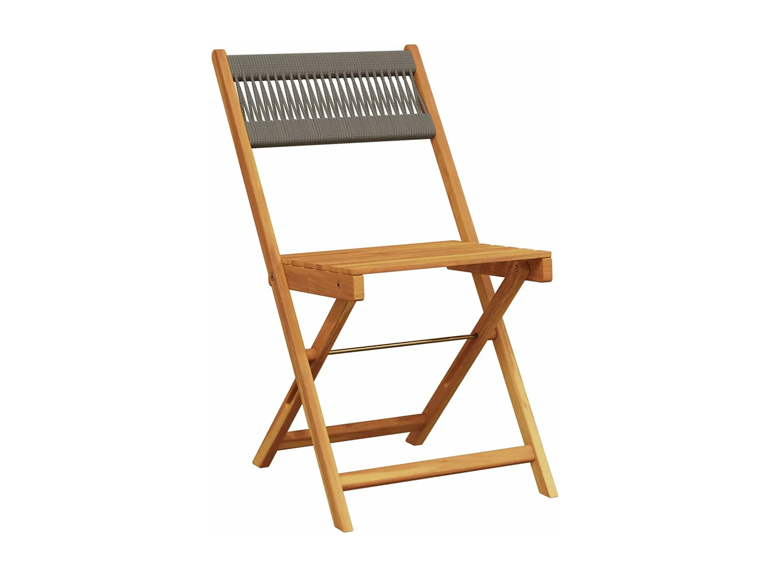 Juego de bistro de 3 piezas polipropileno y madera maciza gris ES179112